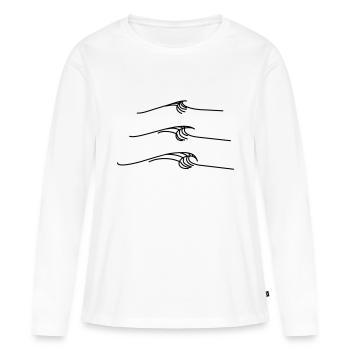breaking wave - Frauen Premium Bio Langarmshirt - Weiß - Vorne - Julia (174cm)