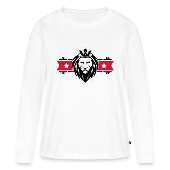 Bannière tête de Lion - tête de lion - T-shirt manches longues Premium bio Femme - blanc - Devant - Julia (174cm)