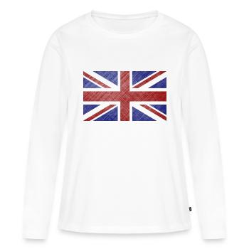 Grunge Union Jack Flag - Women's Premium Organic Long Sleeve Shirt - white - Front - Julia (174cm)