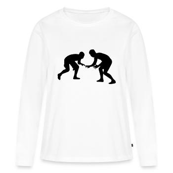Ringen - Frauen Premium Bio Langarmshirt - Weiß - Vorne - Julia (174cm)