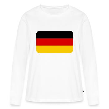 GERMANY FLAG round corner 400 dpi - T-shirt manches longues Premium bio Femme - blanc - Devant - Julia (174cm)