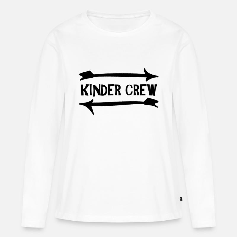 Kinder Crew - Frauen Premium Bio Langarmshirt - Weiß