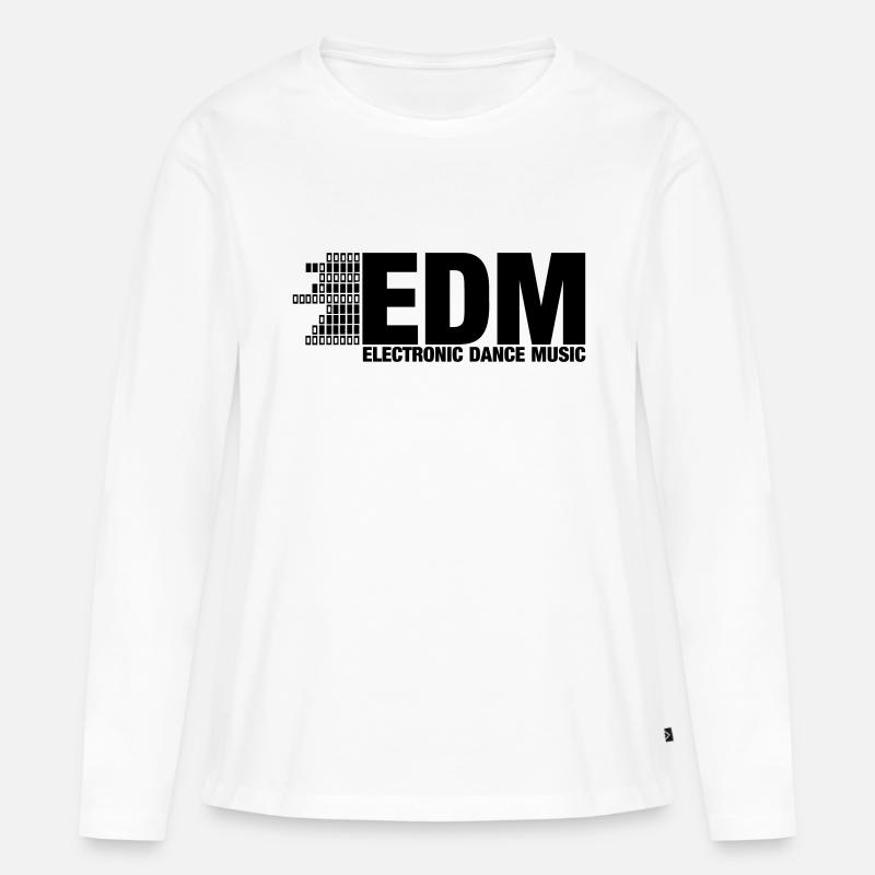 ELECTRO,DUBSTEP,EDM,MUSIC,DANCE,ELECTRONIC,MINIMAL - Frauen Premium Bio Langarmshirt - Weiß