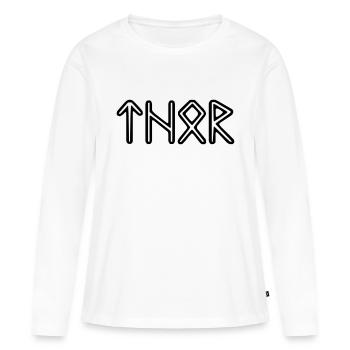 Wikinger Thor - Frauen Premium Bio Langarmshirt - Weiß - Vorne - Julia (174cm)