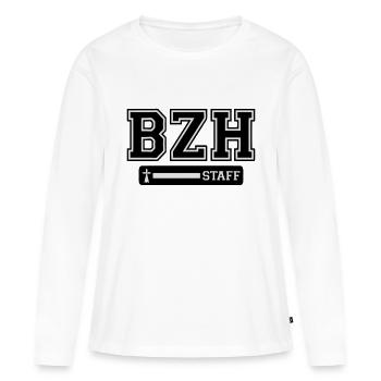 breizh staff logo - T-shirt manches longues Premium bio Femme - blanc - Devant - Julia (174cm)