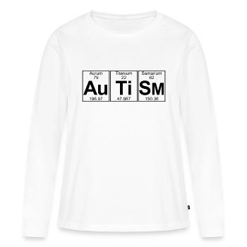 Au-Ti-Sm (autisme) - complet - T-shirt manches longues Premium bio Femme - blanc - Devant - Julia (174cm)