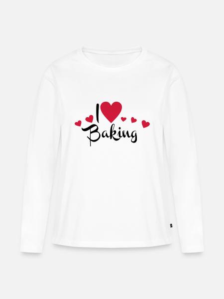 backen - Frauen Premium Bio Langarmshirt - Weiß