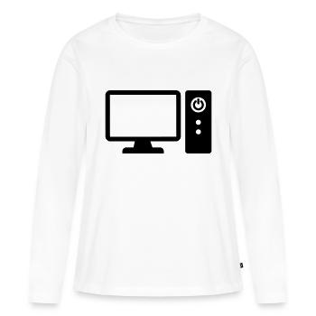 Computer - Frauen Premium Bio Langarmshirt - Weiß - Vorne - Julia (174cm)
