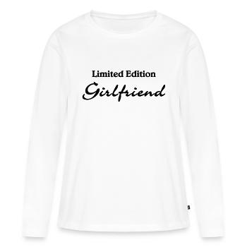 Limited Edition Girlfriend - T-shirt manches longues Premium bio Femme - blanc - Devant - Julia (174cm)