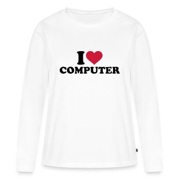 Computer - Frauen Premium Bio Langarmshirt - Weiß - Vorne - Julia (174cm)