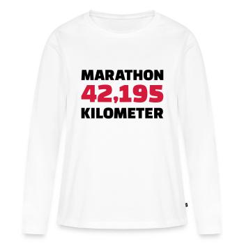 Marathon - T-shirt manches longues Premium bio Femme - blanc - Devant - Julia (174cm)