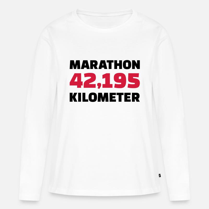 Marathon - Frauen Premium Bio Langarmshirt - Weiß
