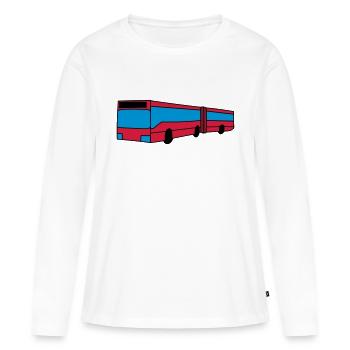 Bus - Frauen Premium Bio Langarmshirt - Weiß - Vorne - Julia (174cm)