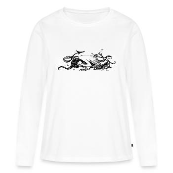 Sleeping mermaid - T-shirt manches longues Premium bio Femme - blanc - Devant - Julia (174cm)