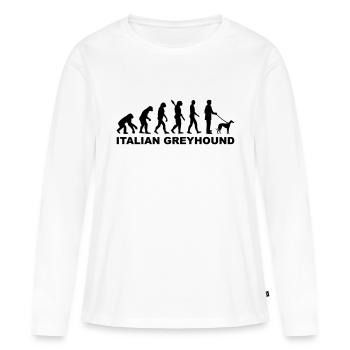 Italian Greyhound - T-shirt manches longues Premium bio Femme - blanc - Devant - Julia (174cm)