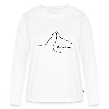 Matterhorn mit Text - Frauen Premium Bio Langarmshirt - Weiß - Vorne - Julia (174cm)