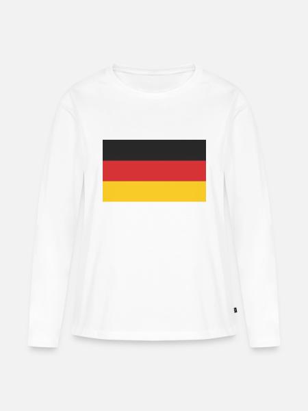 Deutschland Flagge - Frauen Premium Bio Langarmshirt - Weiß
