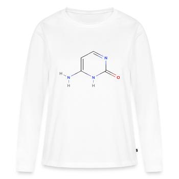 Cytosin Molekül - Farbige Strukturformel - Frauen Premium Bio Langarmshirt - Weiß - Vorne - Julia (174cm)
