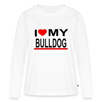 Bulldoge - Frauen Premium Bio Langarmshirt - Weiß - Vorne - Julia (174cm)
