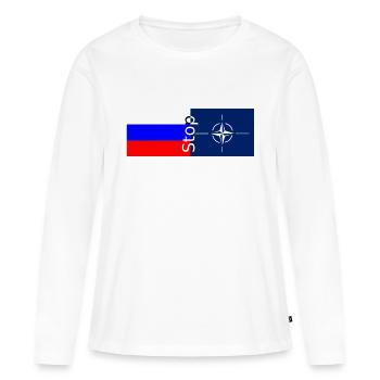 OTAN Russie - T-shirt manches longues Premium bio Femme - blanc - Devant - Julia (174cm)