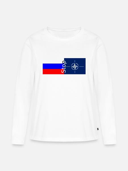 Nato Russland - Frauen Premium Bio Langarmshirt - Weiß