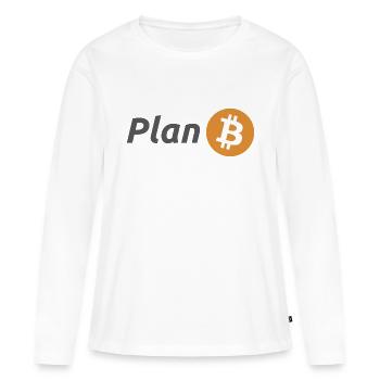 Plan B - T-shirt manches longues Premium bio Femme - blanc - Devant - Julia (174cm)