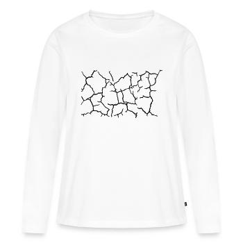 Boden Risse Muster Textur - Frauen Premium Bio Langarmshirt - Weiß - Vorne - Julia (174cm)