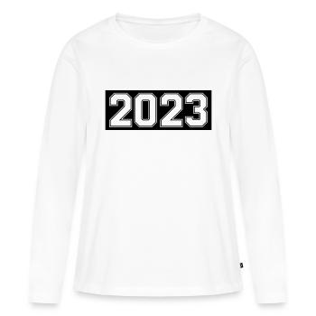 2023 - T-shirt manches longues Premium bio Femme - blanc - Devant - Julia (174cm)