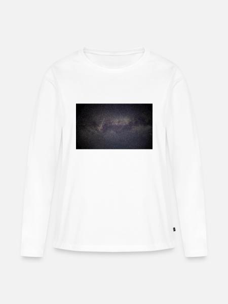 Milchstraße - Frauen Premium Bio Langarmshirt - Weiß