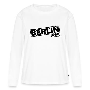 Berlin - 030 - Capitale - Allemagne - Indicatif régional - T-shirt manches longues Premium bio Femme - blanc - Devant - Julia (174cm)