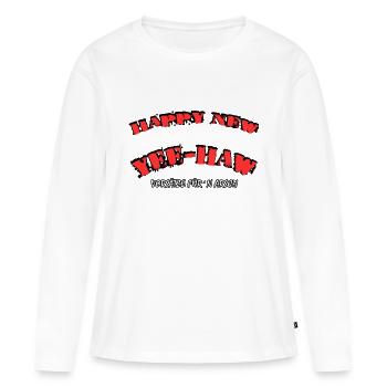 Silvester - Frauen Premium Bio Langarmshirt - Weiß - Vorne - Julia (174cm)