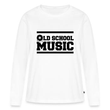 Musique old school - T-shirt manches longues Premium bio Femme - blanc - Devant - Julia (174cm)