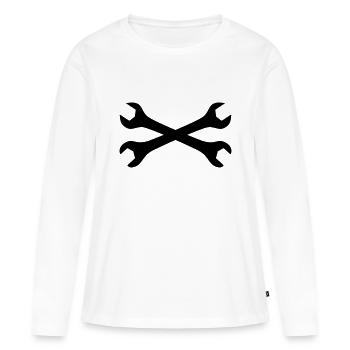 Wrenches crossed - Women's Premium Organic Long Sleeve Shirt - white - Front - Julia (174cm)