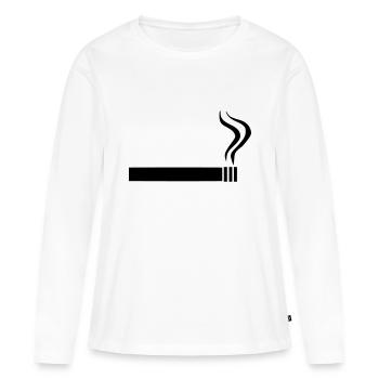Zigarette - Rauchen - Frauen Premium Bio Langarmshirt - Weiß - Vorne - Julia (174cm)