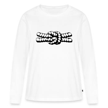 Knoten - Frauen Premium Bio Langarmshirt - Weiß - Vorne - Julia (174cm)