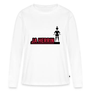 ja_herrin - T-shirt manches longues Premium bio Femme - blanc - Devant - Julia (174cm)