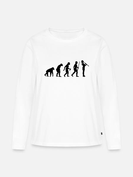 Clarinetist Evolution - Frauen Premium Bio Langarmshirt - Weiß