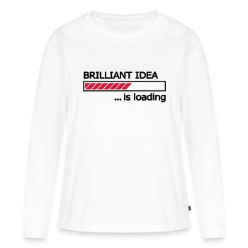 Brilliant Idea is loading progress bar Loading Bar - Women's Premium Organic Long Sleeve Shirt - white - Front - Julia (174cm)