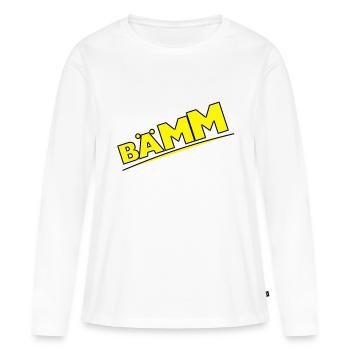 Bääm, Bääm, Sprechblase, Comic, Cartoon, - Frauen Premium Bio Langarmshirt - Weiß - Vorne - Julia (174cm)