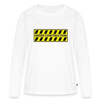 En Construction - T-shirt manches longues Premium bio Femme - blanc - Devant - Julia (174cm)