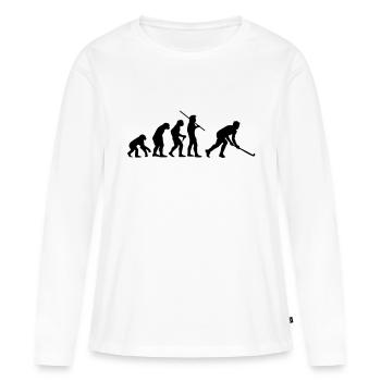 Evolution Hockey 2 - Frauen Premium Bio Langarmshirt - Weiß - Vorne - Julia (174cm)