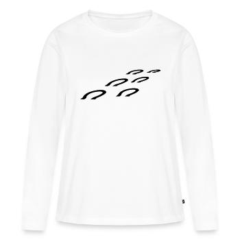 Fer à cheval - T-shirt manches longues Premium bio Femme - blanc - Devant - Julia (174cm)