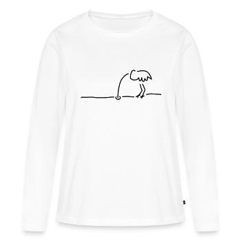 vogel-strauß-taktik - Frauen Premium Bio Langarmshirt - Weiß - Vorne - Julia (174cm)