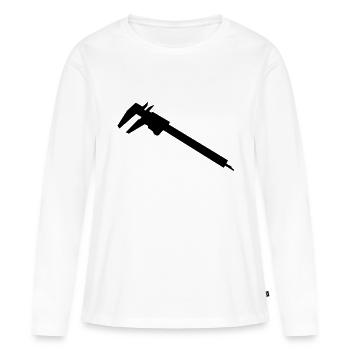calibre_g1 - T-shirt manches longues Premium bio Femme - blanc - Devant - Julia (174cm)