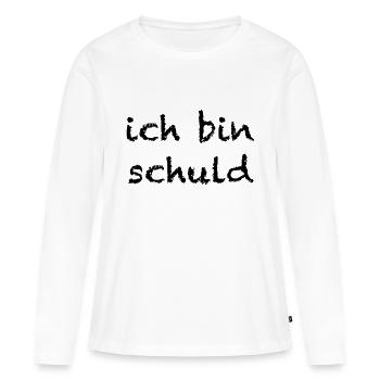 Je suis à blâmer - T-shirt manches longues Premium bio Femme - blanc - Devant - Julia (174cm)