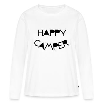 campeur heureux camping caravane en plein air - T-shirt manches longues Premium bio Femme - blanc - Devant - Julia (174cm)