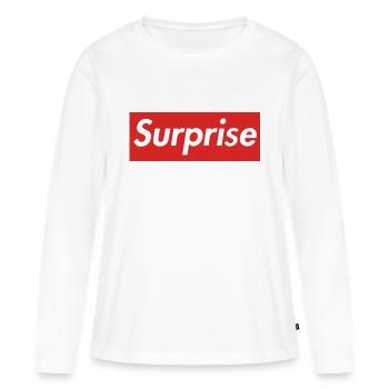 Surprise - Women's Premium Organic Long Sleeve Shirt - white - Front - Julia (174cm)