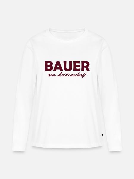 bauer - Frauen Premium Bio Langarmshirt - Weiß