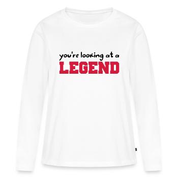 Legend - T-shirt manches longues Premium bio Femme - blanc - Devant - Julia (174cm)