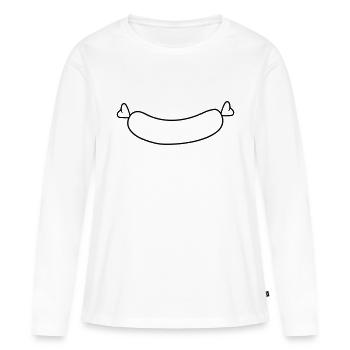 cool 2 coeurs saucisse griller hot dog gri - T-shirt manches longues Premium bio Femme - blanc - Devant - Julia (174cm)
